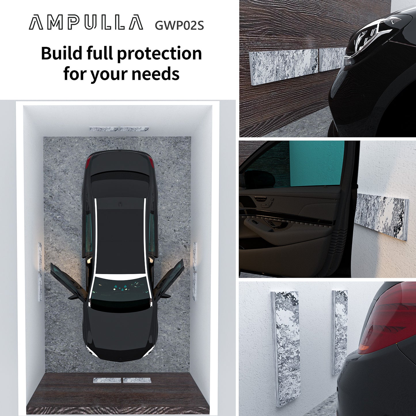 GWP02S Marble Garage Wall Protector Car Door Protectors