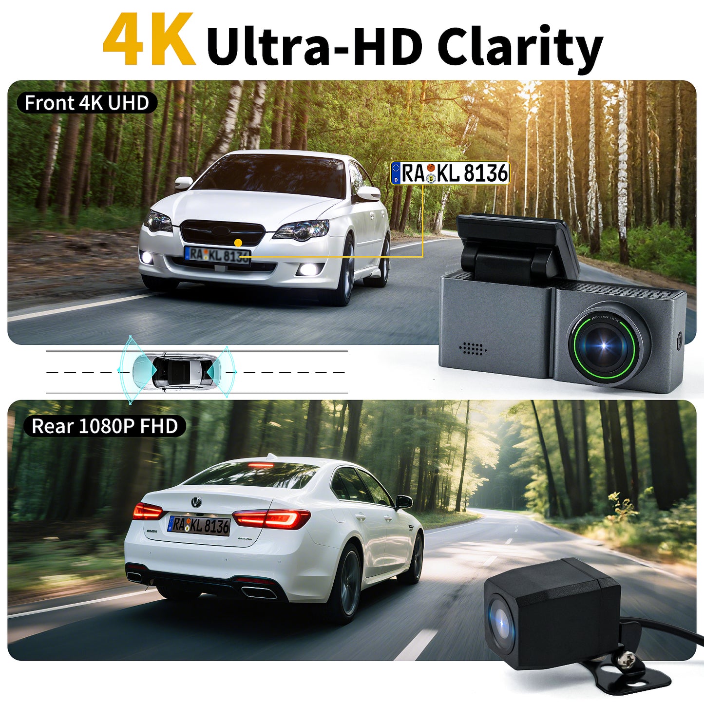 Garage Smith Cruiser Front and Rear Dual Dash Cam 4K+ 1080P